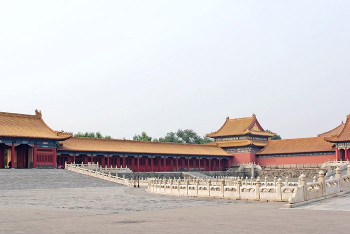 中国、北京、北京、紫禁城、法院、护栏、壁柱、展馆