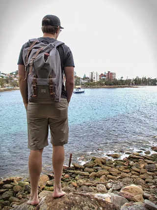 徒步旅行, 流浪者, 更多, 冒险家, 远征, 海, 查看, 自然