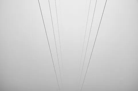 电缆，电力线，输电塔，电线，雾，极简主义，电线，电线杆