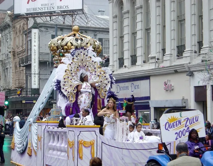 狂欢节、祖鲁、女王、新奥尔良、狂欢节、节日、羽毛、派对
