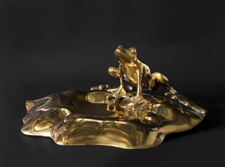 青蛙、铜、手工制作、oriento、艺术、摄影棚拍摄、室内、金属