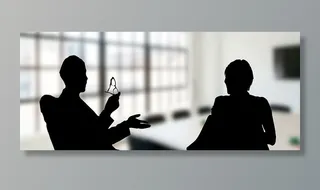 轮廓，两个人，人，团队，反馈，确认，办公室，会议