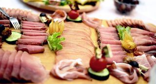 火腿，肉，香肠，wurstplatte，火腿盘，食品，自助餐，美食