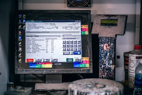 平板显示器显示计算器应用程序