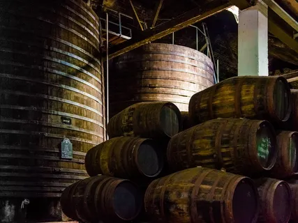 酒桶，港口葡萄酒，葡萄酒，木桶，葡萄酒储藏，深色，酒窖，酒窖
