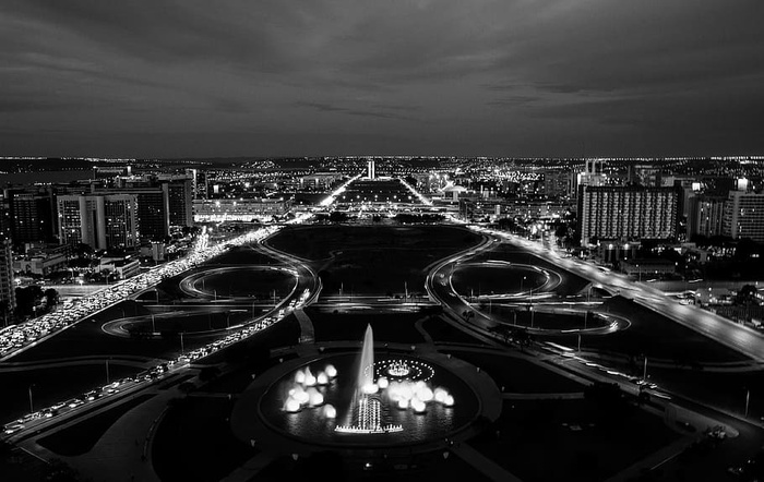 建筑，黑白，桥梁，建筑，城市，城市景观，市中心，黄昏