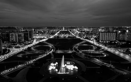 建筑，黑白，桥梁，建筑，城市，城市景观，市中心，黄昏