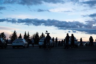 喀山，俄罗斯，蓝色，天空，寒冷，日落，人，车