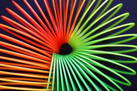 弹簧、扭曲、抽象、模型、颜色、颜色、几何、纹理