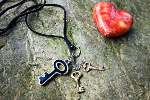 钥匙，项链，项链，珠宝，金，银，小饰品，配件