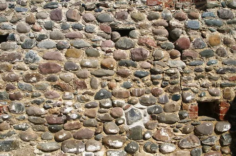 墙，鹅卵石，古老，背景，全框架，图案，没有人，天