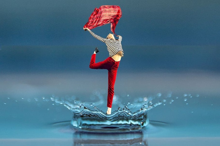 女人，舞蹈，雨滴，摄影，作曲，女性，摄影棚拍摄，动作