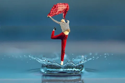 女人，舞蹈，雨滴，摄影，作曲，女性，摄影棚拍摄，动作