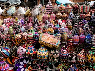 织物, 市场, 摩洛哥, 明亮, 充满活力, 旅行, 多色, 大群对象