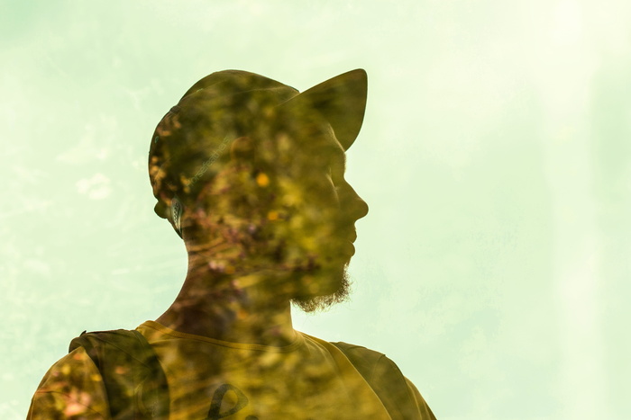 斯洛伐克, zlaté moravce, 一个人, 爆头, 肖像, 数字复合, 多重曝光, 年轻成人