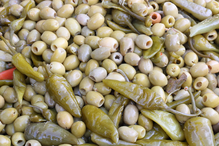 摩洛哥、essaouira、食品、橄榄、市场、香料、胡椒、露天市场