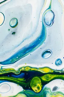 白色，蓝色，绿色，抽象，绘画，液体，艺术，现代