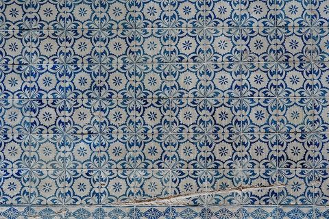 葡萄牙Azulejos,典型釉面瓷砖,葡萄牙里斯本 葡萄牙Azulejos,典型釉面瓷砖,葡萄牙里斯本