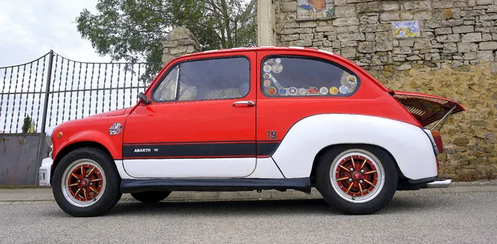 座位 600, 红色, 经典, 古董车, 座位, 六百, 年份, 阿巴特