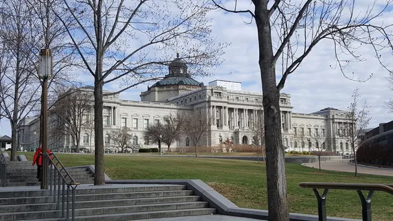 美国国会图书馆, 图书馆, 杰斐逊大厦, 第一街华盛顿 d, c, 华盛顿, 建筑, 光秃秃的树