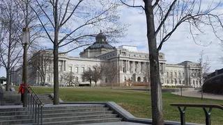 美国国会图书馆, 图书馆, 杰斐逊大厦, 第一街华盛顿 d, c, 华盛顿, 建筑, 光秃秃的树