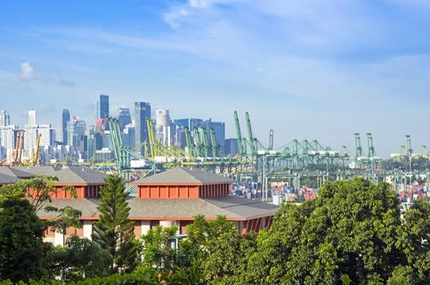 港口、新加坡、海事、亚洲、进口、货运、码头、航运