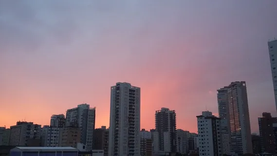 西部、对比、云、天空、日落、覆盖、建筑、城市