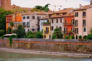 房屋，五颜六色，维罗纳，阿迪奇，房屋，旧，河流，建筑外观