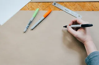 人，手持，黑色，记号笔，笔，颜色，书写，绘制