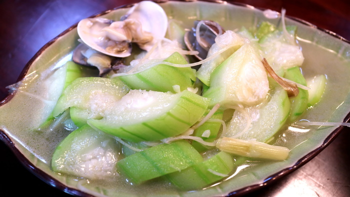 丝瓜、蛤蜊蠣, 蛤蠣 丝瓜，美食，材料，中国，火锅，食品和饮料