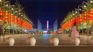 青岛，奥运火炬，夜晚，照明，装饰，庆典，建筑，建筑结构