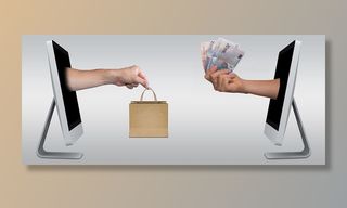 电子商务、在线、购物、欧元、货币、购买、购买、购物