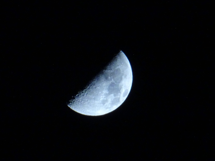 夜晚，黑暗，夜晚，月亮，天文学，陨石坑，半月，太空