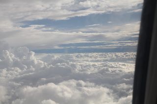 自然，户外，天空，云，积云，天气，蔚蓝的天空，飞机