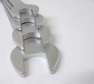 扳手，铬，钢，扳手，螺钉，工具，车间，白色背景