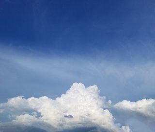 天空，蓝色，云，云，蓬松，蓬松，太阳，晴朗