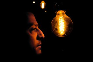 人, 光, 灯泡, 肖像, 灯泡, 脸, 男性, 抽象