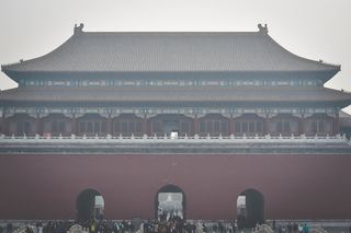 紫禁宫，中国，照片，紫禁城，中国，大门，人，人群