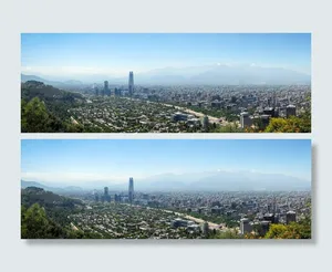 鸟瞰、全景摄影、村庄、山脉、宁静、天空、智利、圣地亚哥