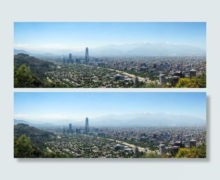 鸟瞰、全景摄影、村庄、山脉、宁静、天空、智利、圣地亚哥