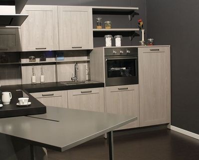 米色，木制，厨柜，厨房，厨师，家具，房子，室内