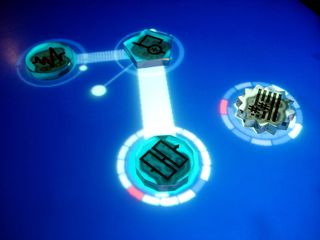 细节，桌子，声音，混合，蓝色，彩色背景，工作室拍摄，没有人