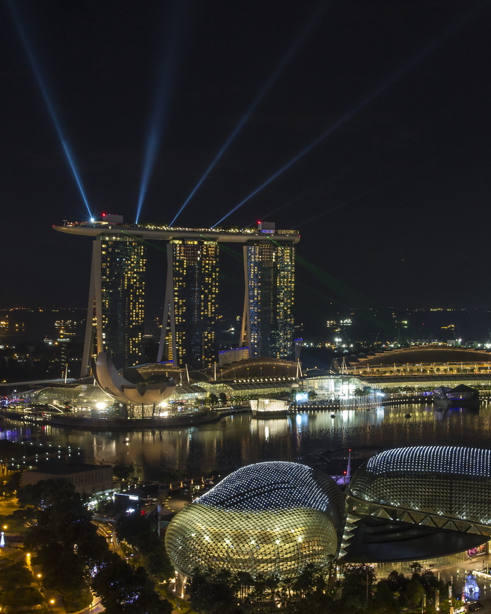 marina，marina bay，marina bay sands hotel，sands hotel，新加坡，cityscape，night，laser lights