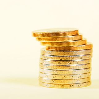 分、特写、特写、硬币、信贷、欧元、金融、金融