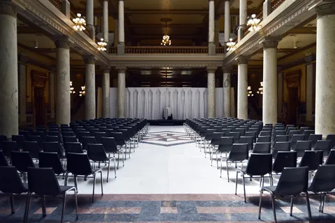 椅子，前排，空的，座位，演讲，观众，礼堂，活动