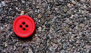 纽扣, 4 孔, 红色, 关闭, 按钮, 颜色, 塑料, 高角度视图