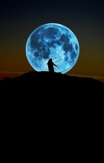 女孩，月亮，黑暗，夜晚，锁屏壁纸，剪影，天空，空间