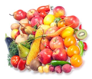 香蕉，食物，新鲜，水果，葡萄，堆，物体，橙色