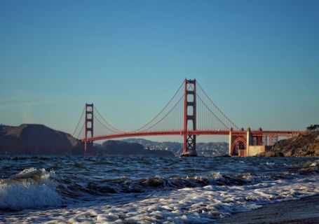 美国, 旧金山, 贝克海滩, 桥梁, 海洋, 里程碑, 天空, 连接
