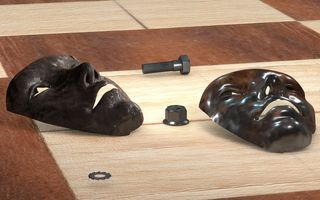 面具，螺丝，金属，工艺，铁面，背景，编辑，头部